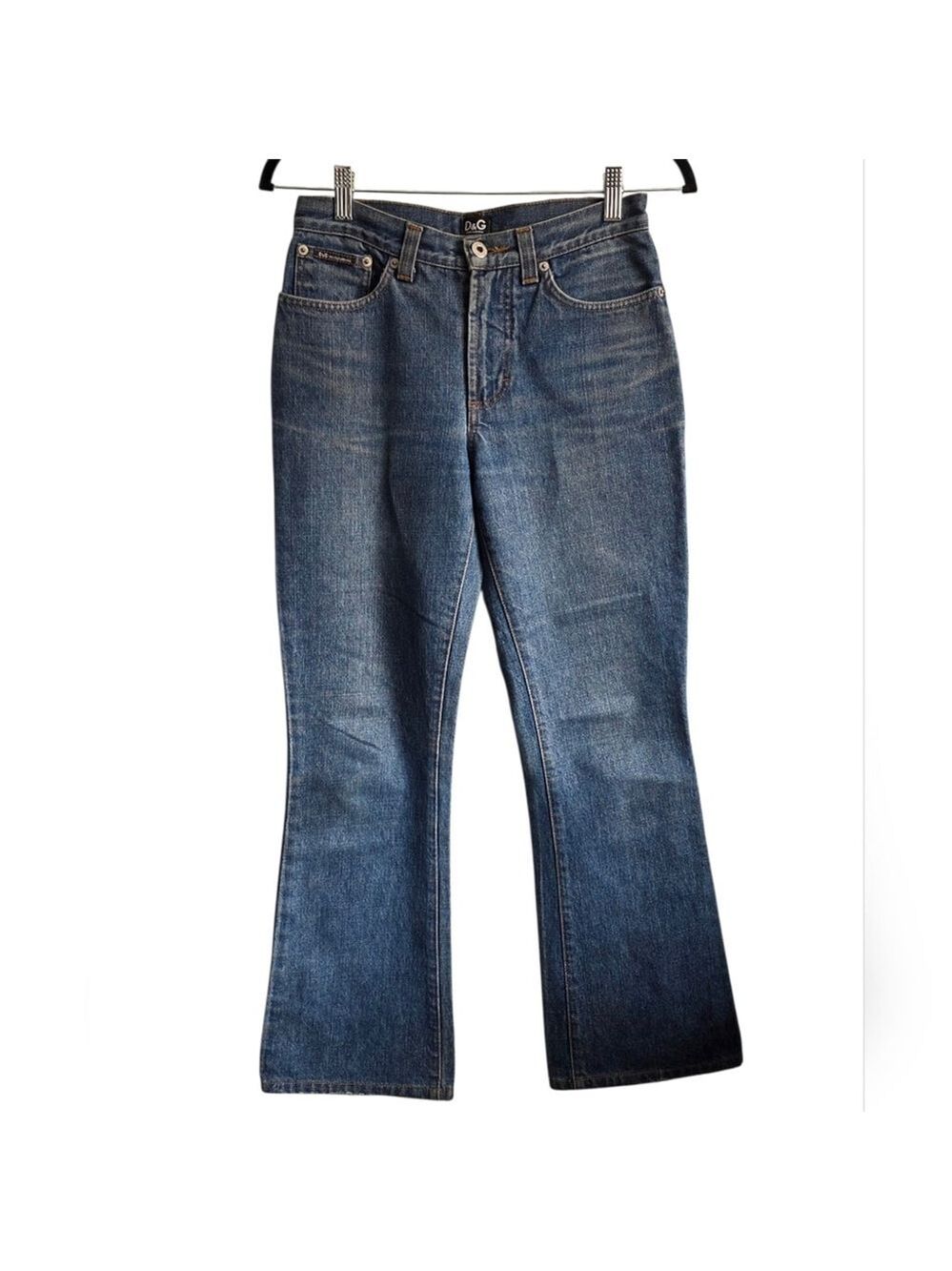 D&G Dolce & Gabbana Flare Jeans Size 26 Blue Denim Mid Rise Bootcut Italy